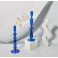 Handgefertigte blaue Kristallglas Kerzenhalter